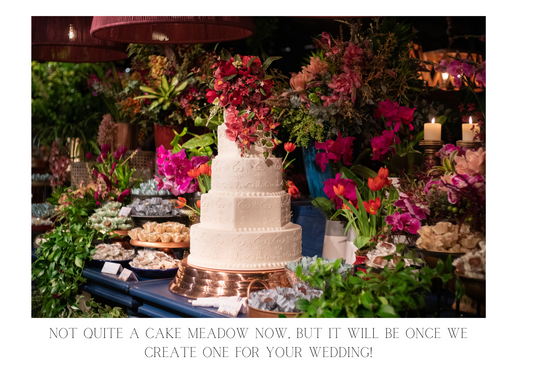 Floral cake meadow trend for 2025 wedding