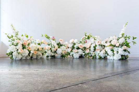 Chloe Aisle flowers are premium faux flower arrangements that can be used for adorning wedding aisle or ground arch for wedding. Available for rent.