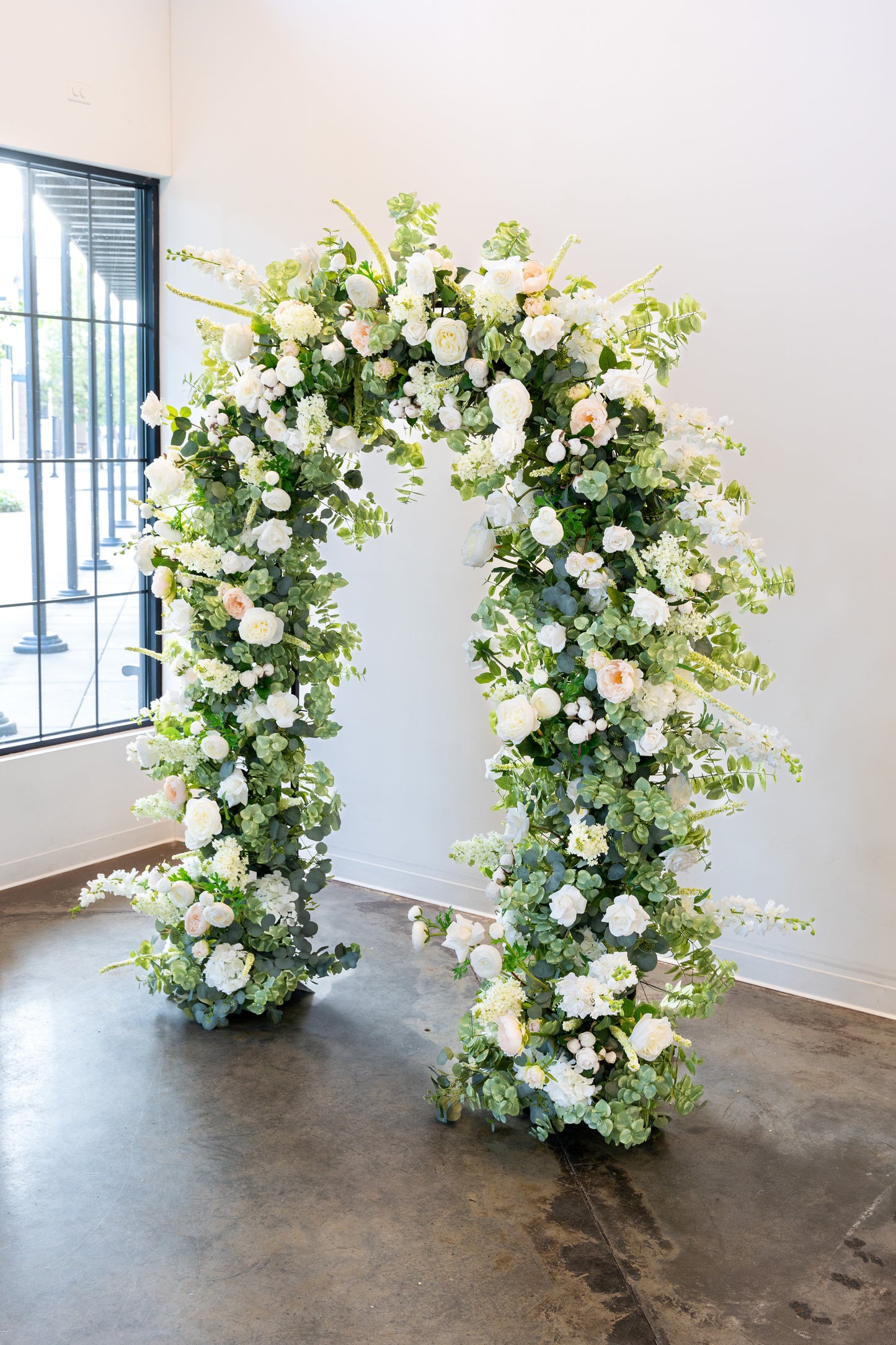 Rent Daphne Garden Arch with white and blush tones for weddings in Portland, OR and Vancouver, WA